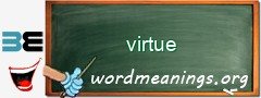 WordMeaning blackboard for virtue